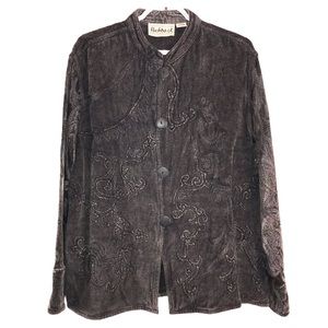 Flashback Gray Mixed Embroidered Jacket, Size L